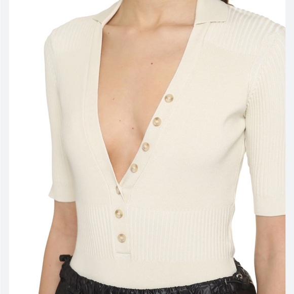 Jacquemus Cream Ribbed Bodysuit - Picture 5 of 10